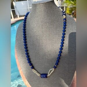 Elegant Mother of Pearl Panel Necklace – 32” Vintage Style